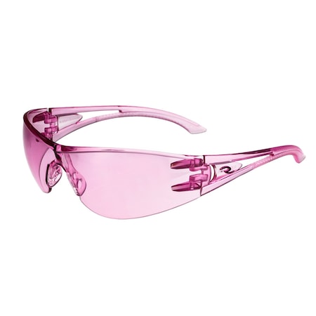 Radians Safety Glasses, Pink Lens, Pink Frame, Half-Frame, 1 PR OP6767ID